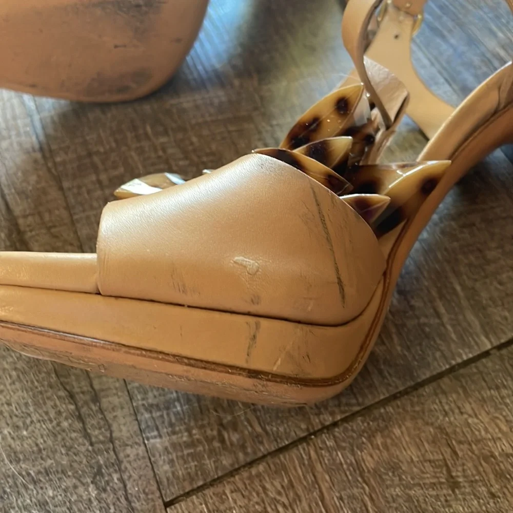 Casadei leather beaded strap heels